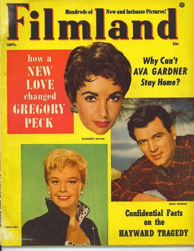 Image for Filmland Magazine, September 1955 Elizabeth Taylor, Doris Day, Rock Hudson
