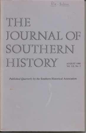 Image for The Journal Of Southern History, August 1986 Vol. LII, No. 3