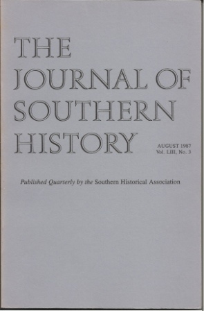 Image for The Journal Of Southern History August 1987 Vol. LIII, No. 3