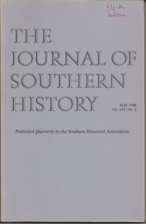 Image for The Journal Of Southern History May 1988 Vol. LIV, No. 2