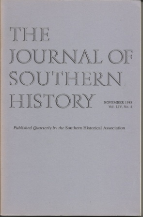 Image for The Journal Of Southern History November 1988 Vol. LIV, No. 4