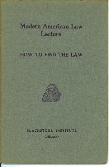 Image for Modern American Law Lecture, How To Find The Law