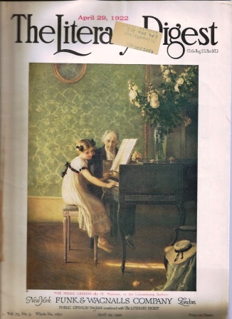 Image for The Literary Digest, April 29,1922, Vol. 73 No. 5 (whole No. 1671)  Public Opinion (New York) Combined with the Library Digest