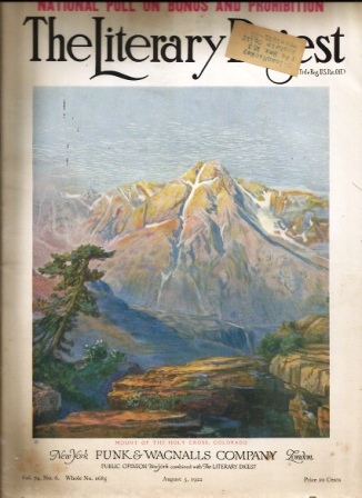 Image for The Literary Digest, August 5th, 1922, Vol. 74 No. 6 (whole No. 1685) Public Opinion (New York) Combined with the Library Digest