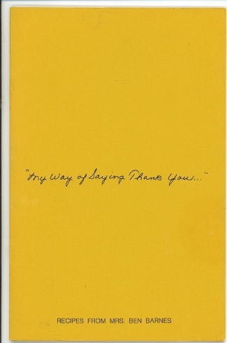 Image for My Way Of Saying Thank You... Recipes from Mrs. Ben Barnes