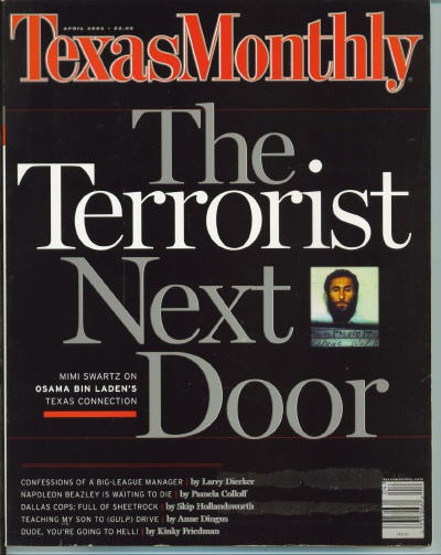 Image for Texas Monthly, April 2002 The Terrorist Next Door