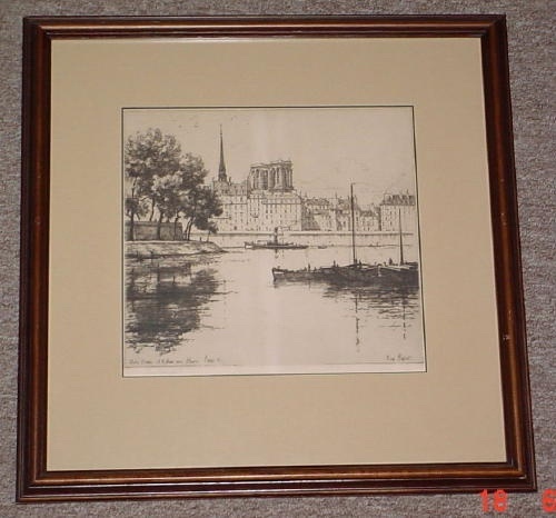 Image for Notre Dame, Paris 1921, Original Etching, Signed, Framed