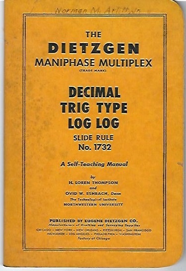 Image for Dietzgen Maniphase Multiplex Decimal Trig Type Log Log Slide Rule A Self-Teaching Manual