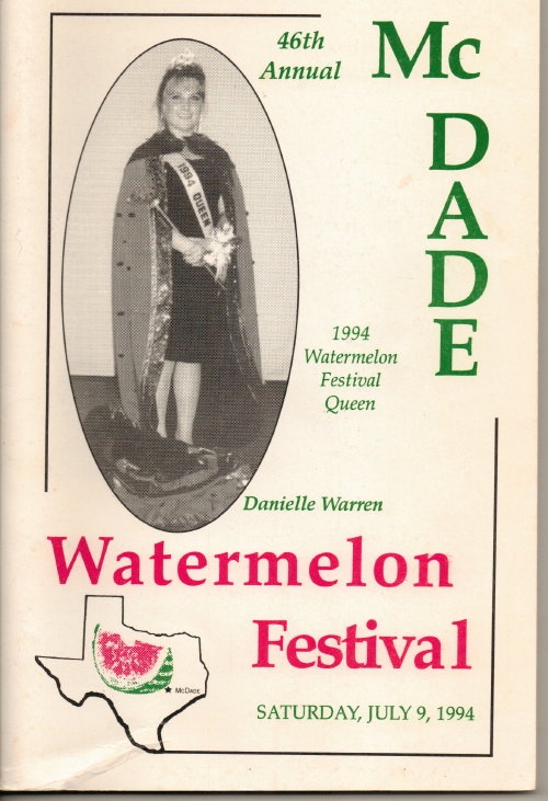 Image for McDade's Annual Watermelon Festival (McDade, Texas) 46th Annual, 1994 Watermelon Festival Queen, Danielle Warren, Saturday, July 9, 1994