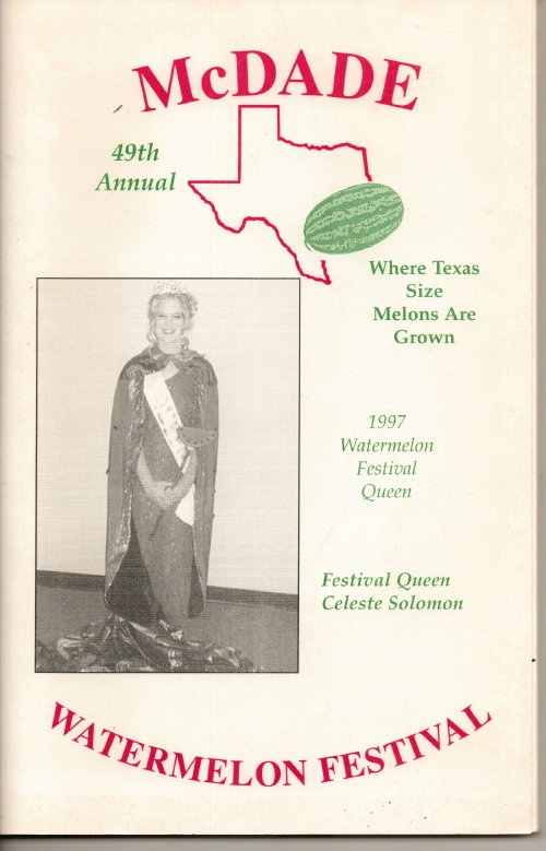 Image for McDade's Annual Watermelon Festival (McDade, Texas) 49th Annual, 1997 Festival Queen Celeste Solomon