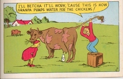 Image for I'll Betcha It'll Work, 'cause This Is How Granpa Pumps Water For The Chickens