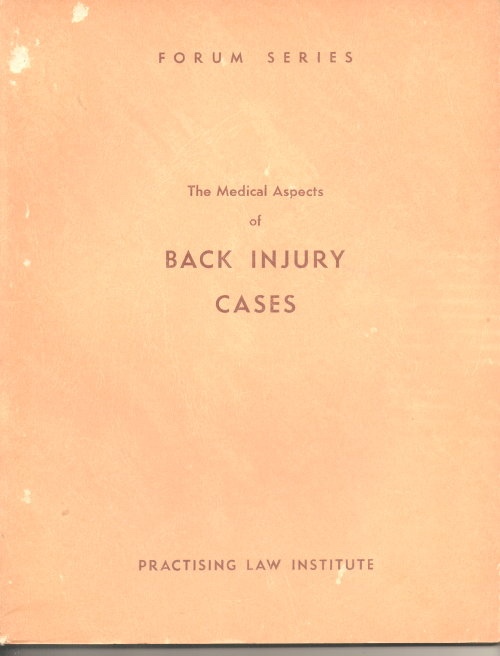 Image for The Medical Aspects Of Back Injury Cases