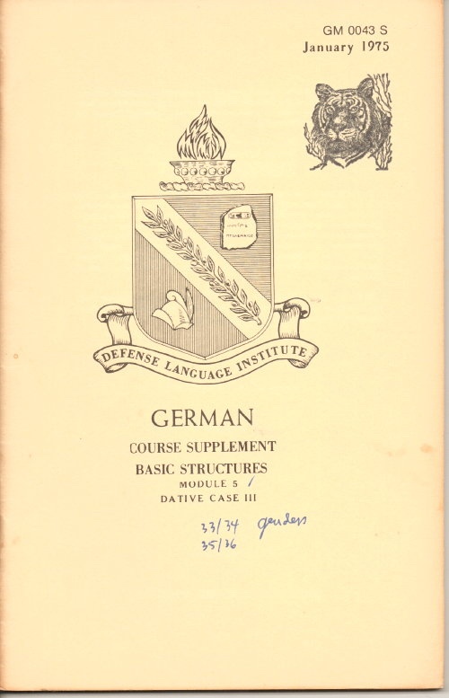 Image for German: Course Supplement Basic Structures, Module 5, Gm 0043 S, Dative Case III