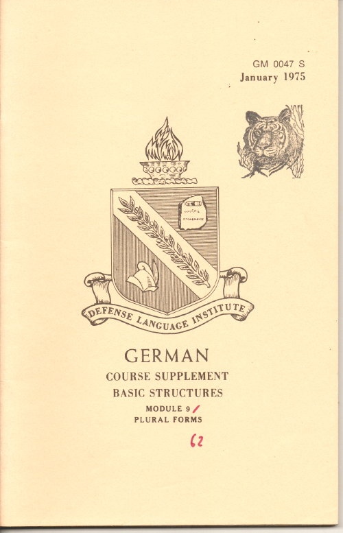 Image for German: Course Supplement Basic Structures, Module 9, Gm 0047 S, Plural Forms