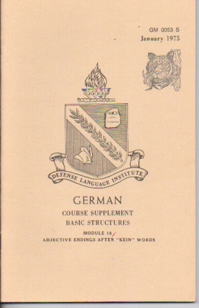 Image for German: Course Supplement Basic Structures, Module 15, Adjective Endings After "Kein" Words GM0053S