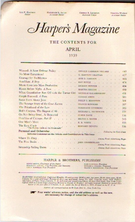 Image for Harper's Magazine, April 1939, Volume 178