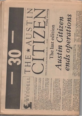 Image for The Austin Citizen, Volume 16, No. 214, October 30, 1981 The Last Edition